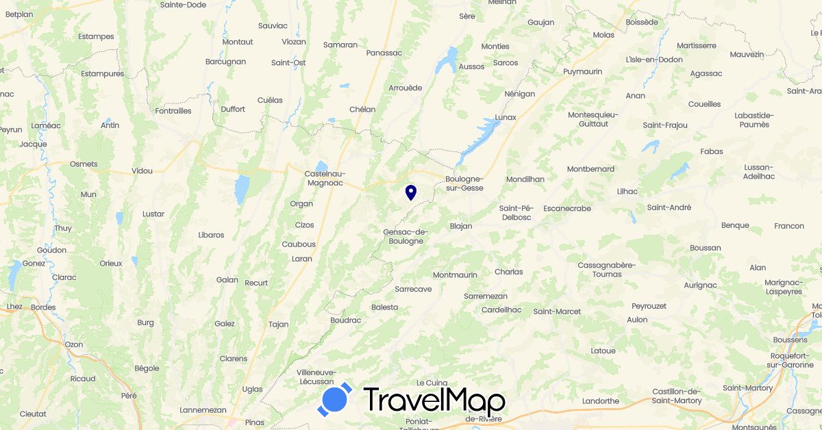 TravelMap itinerary: driving in France (Europe)